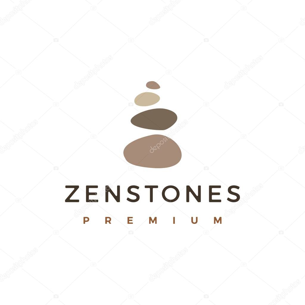 Balancing rock zen stone stones logo vector icon illustration