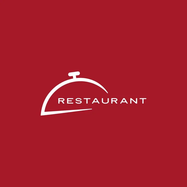 Restoran Cloche Sajikan Dish Food Cover Dome Logo Gambar Vektor - Stok Vektor