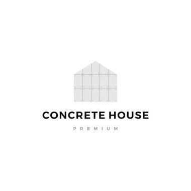 exposed concrete house logo vector icon illustration clipart
