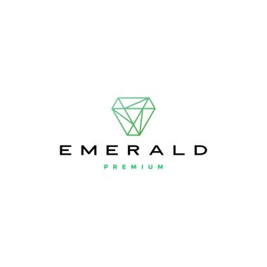 Zümrüt elmas logo vektör çizimi