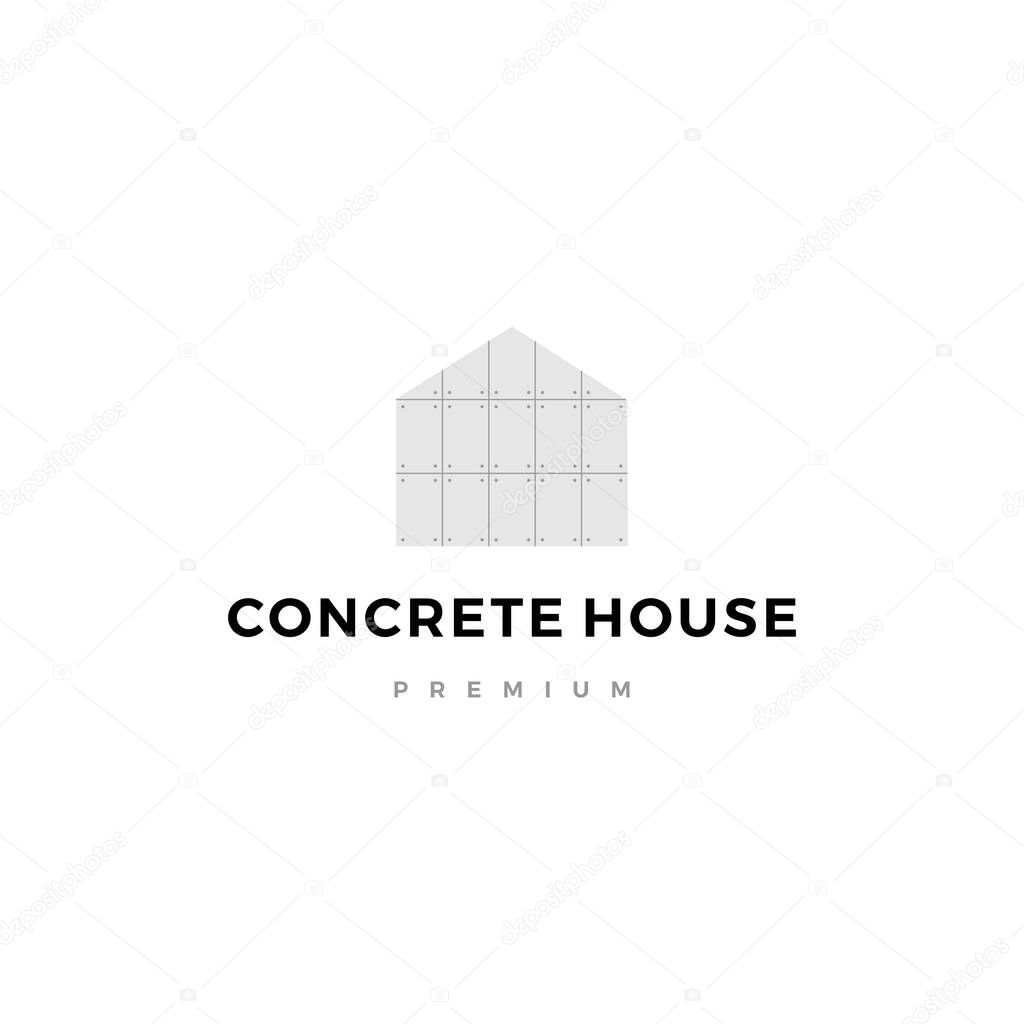 Exposed concrete house logo vector icon illustration