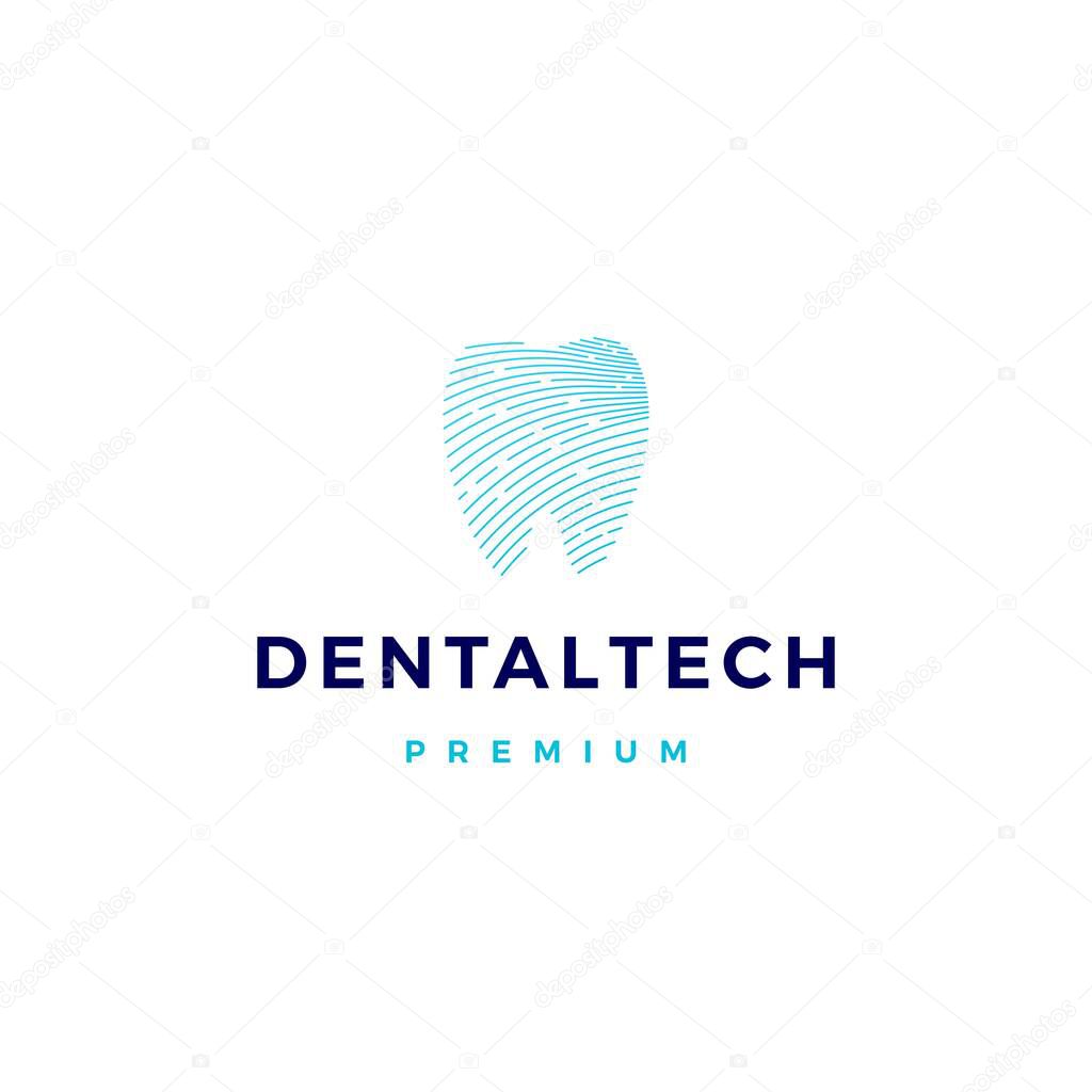 Dental pixel tech logo vector icon illustration