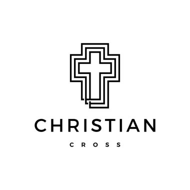 Hristiyan çapraz logo vektör çizimi
