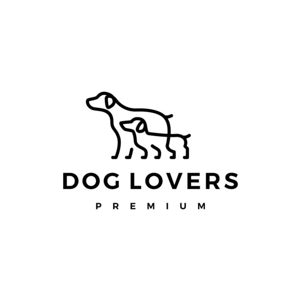 Deux Chiens Amoureux Logo Vectoriel Icône Illustration — Image vectorielle