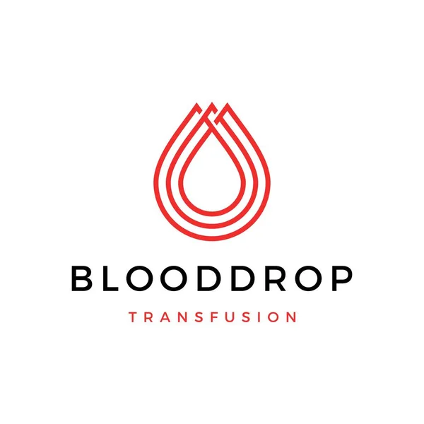 Gota Sangre Transfusión Logo Vector Icono Ilustración — Vector de stock