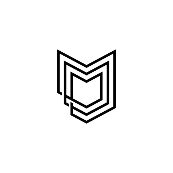 Räv Huvud Chevron Bokstav Logotyp Vektor Ikon Illustration — Stock vektor