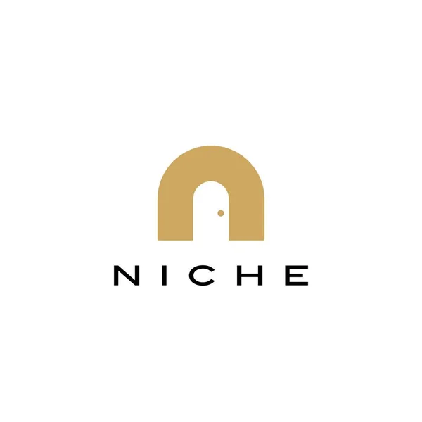 Nicchia Porta Finestra Forma Logo Vettoriale Icona Illustrazione — Vettoriale Stock