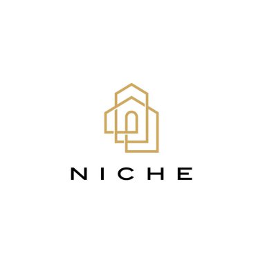 nikhe kapısı şeklindeki logo vektör resimleme