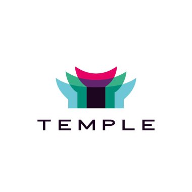 Tapınak logo vektör illüstrasyonu