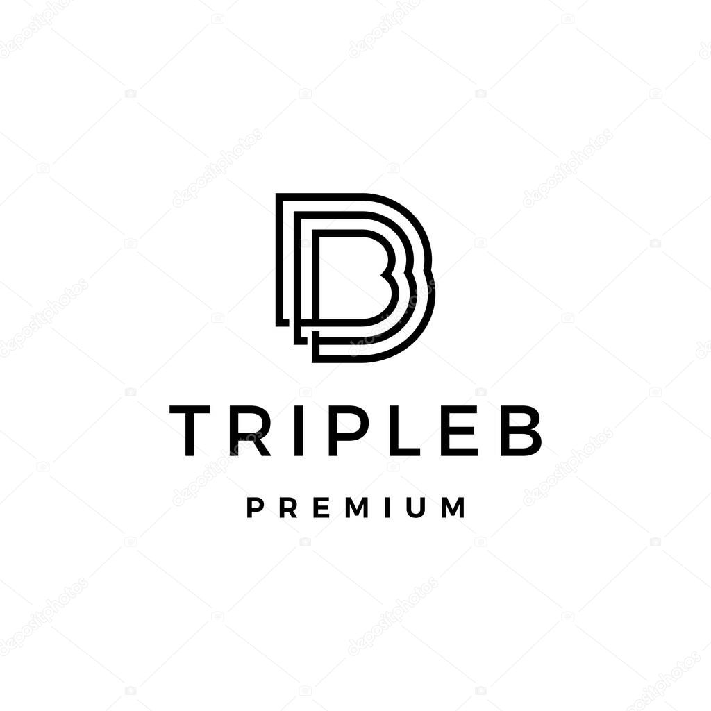 Triple b letter logo vector icon illustration