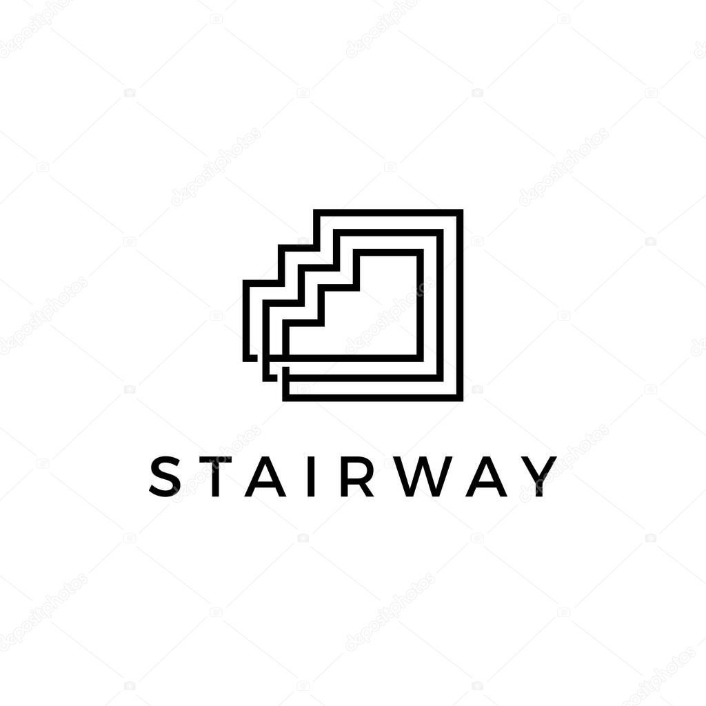 Up stair way sairways logo vector icon illustration
