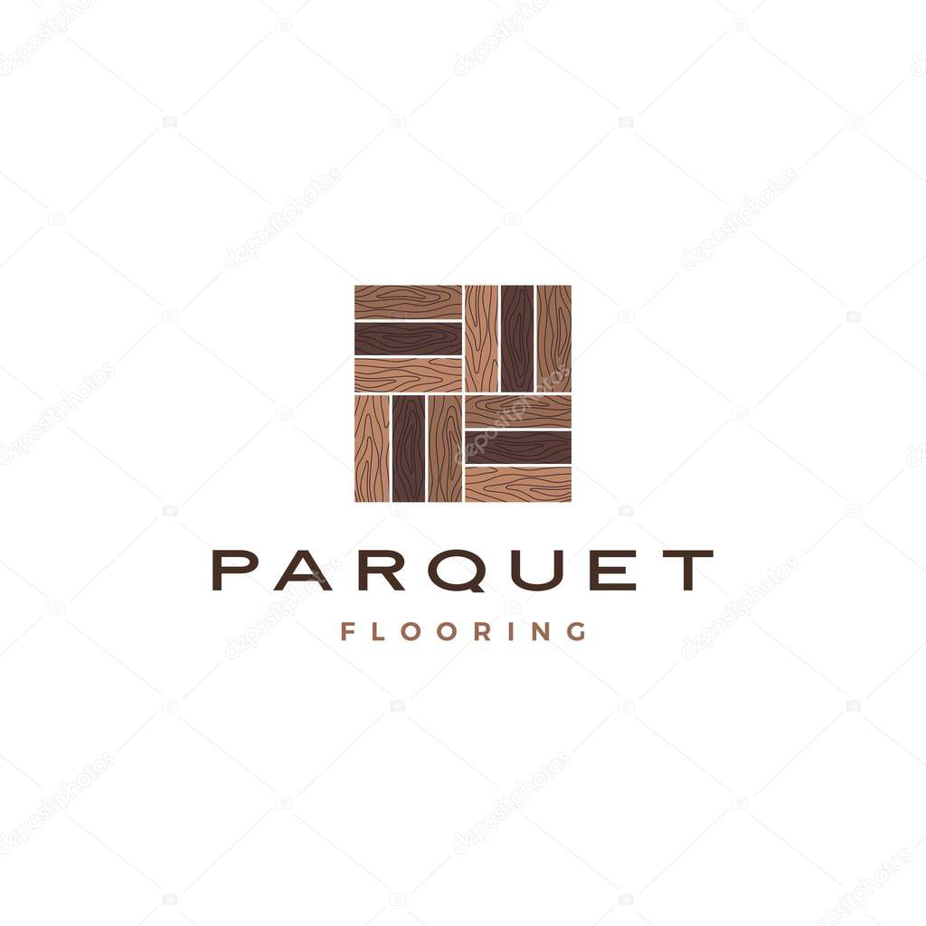 Wood parquet flooring vinyl hardwood granite tile logo vector icon illustration