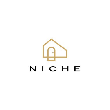 nikhe kapısı şeklindeki logo vektör resimleme