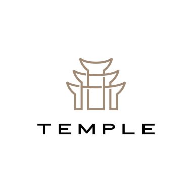 Tapınak logo vektör illüstrasyonu