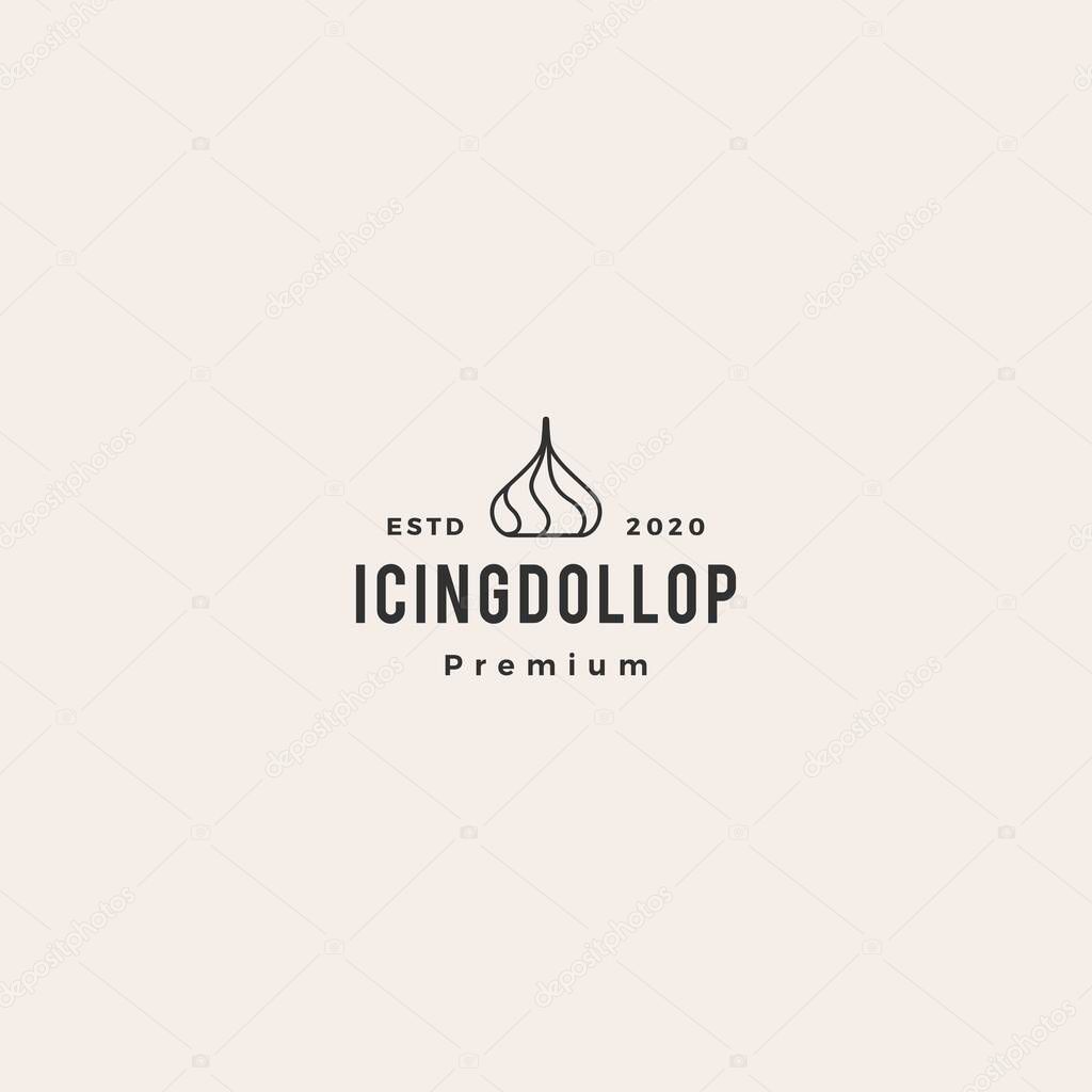 Icing dollop hipster vintage logo vector icon illustration