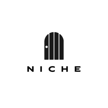nikhe kapısı şeklindeki logo vektör resimleme