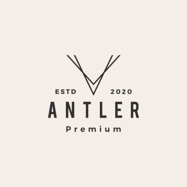 Boynuz v harfi hipster vintage logo vektör resimleme