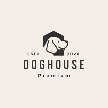 köpek evi hipster vintage logo vektör resimleme