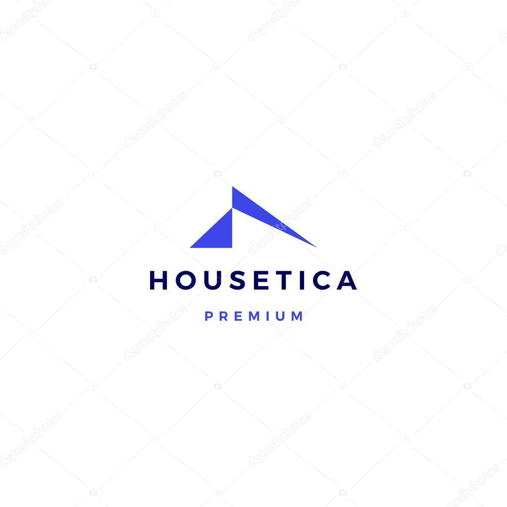 House home mortgage roof architect logo vector icon illustration