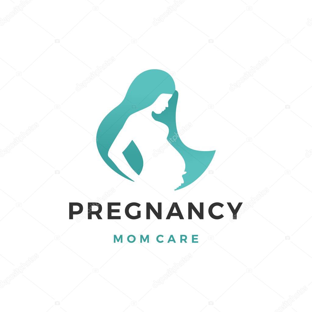 Pregnancy pregnant woman maternal logo vector icon illustration