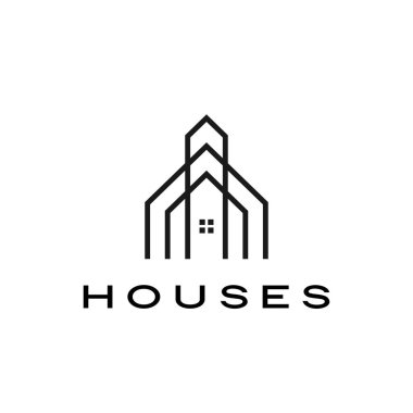 house home mortgage roof architect logo vector icon illustration clipart