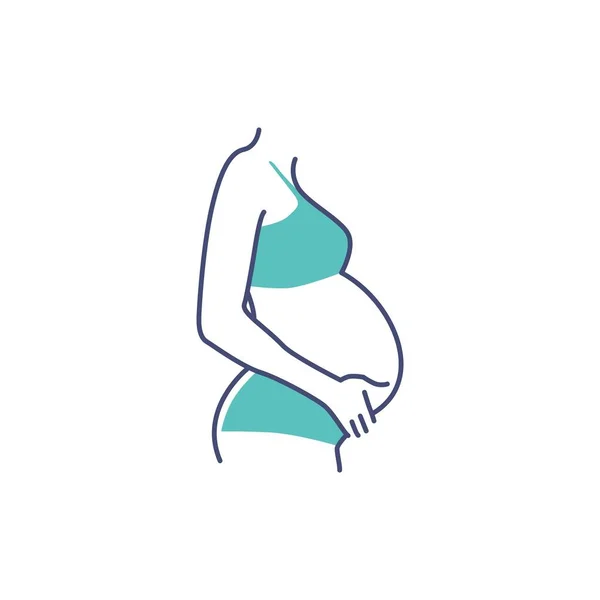 Embarazo Mujer Embarazada Logotipo Materno Icono Del Vector Ilustración — Archivo Imágenes Vectoriales