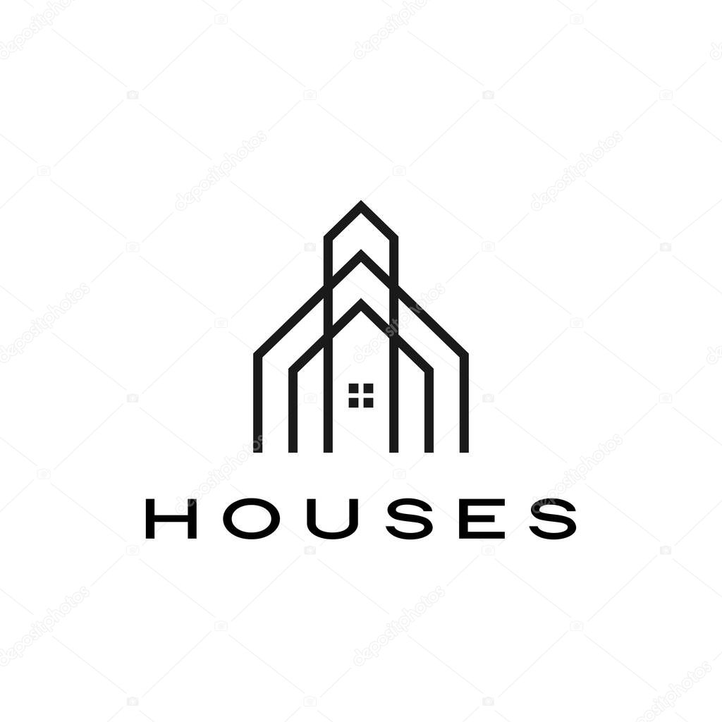 House home mortgage roof architect logo vector icon illustration