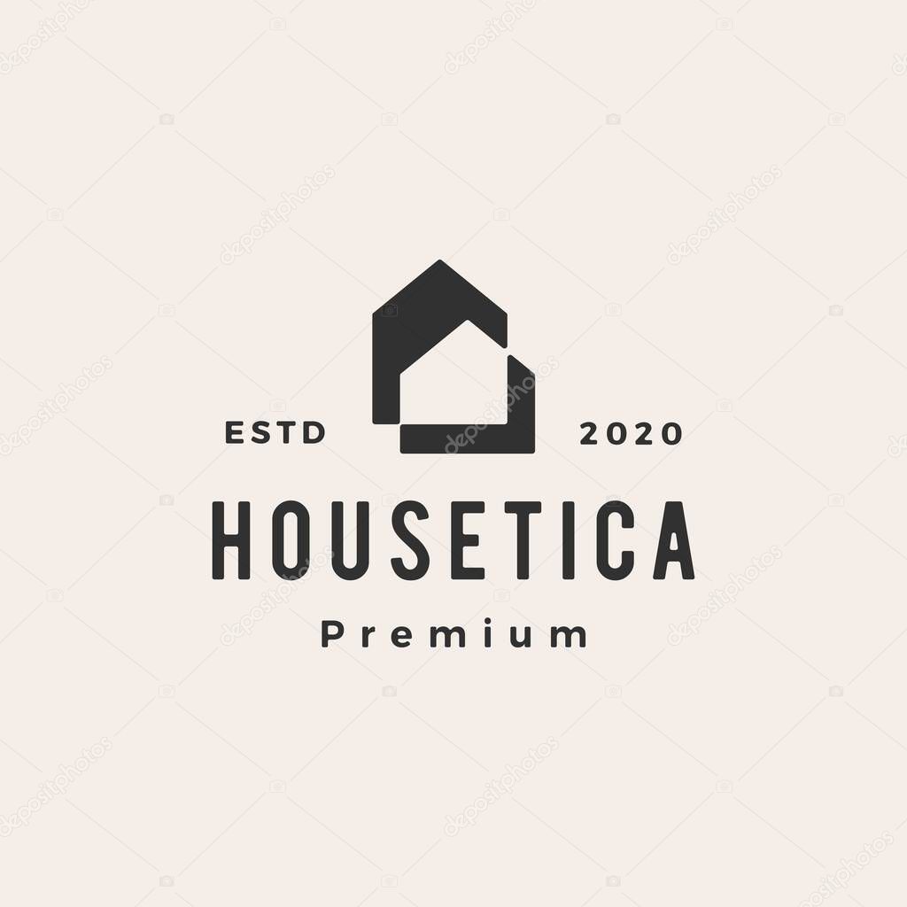 House home mortgage roof architect hipster vintage logo vector icon illustration