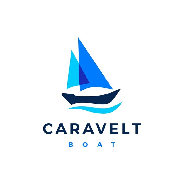 Caravelt Boot Logo Vector Pictogram Illustratie — Stockvector