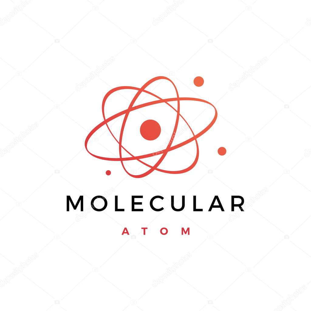 Atom molecular logo vector icon illustration