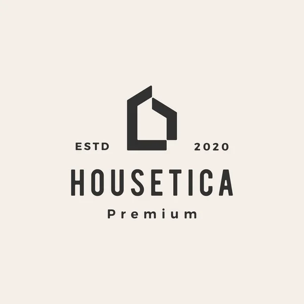 Huis Huis Hypotheek Dak Architect Hipster Vintage Logo Vector Pictogram — Stockvector