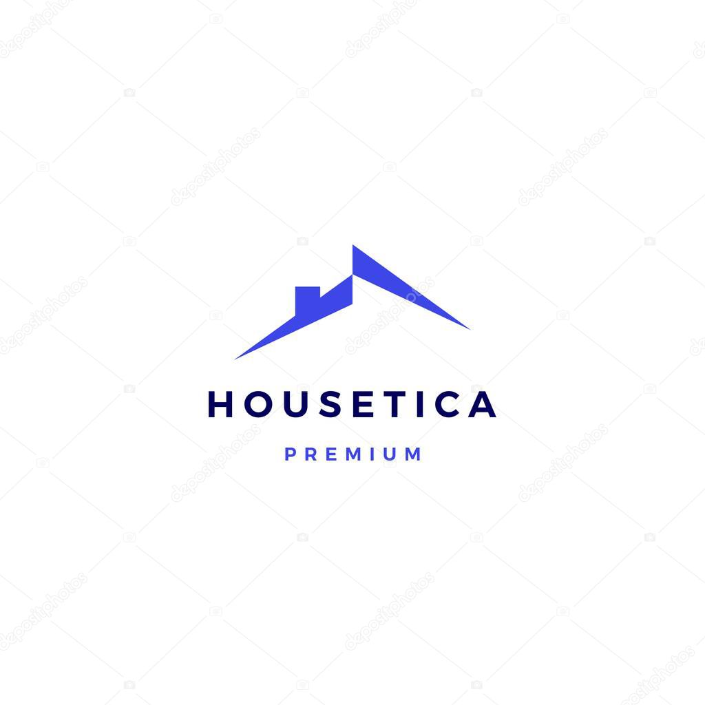 House home mortgage roof architect logo vector icon illustration