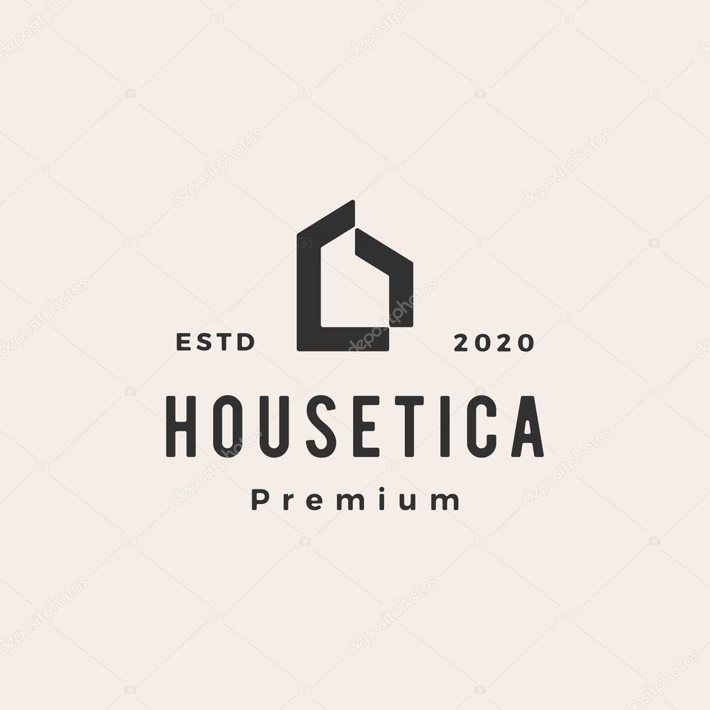 House home mortgage roof architect hipster vintage logo vector icon illustration