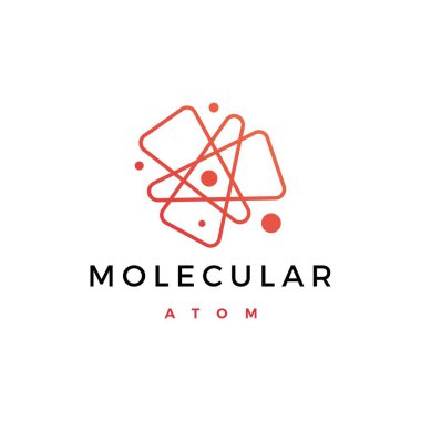 Atom moleküler logo vektör çizimi