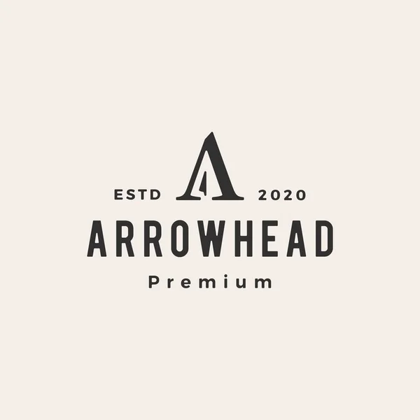Arrow Head Letter Hipster Vintage Logo Vector Icon Illustration — Stock Vector