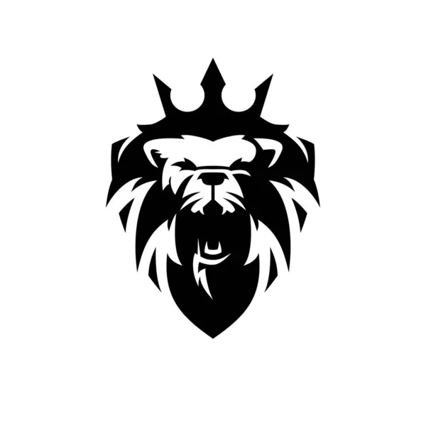 Lion Roi Bouclier Logo Vectoriel Icône Illustration — Image vectorielle