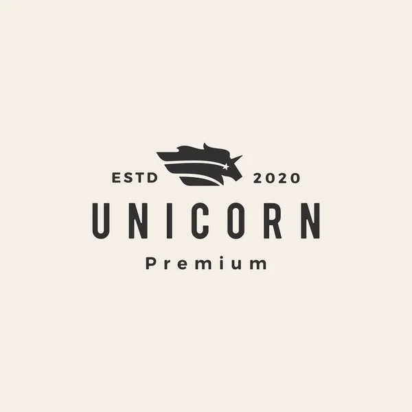 Pegasus Unicornio Estrella Hipster Vintage Logo Vector Icono Ilustración — Vector de stock