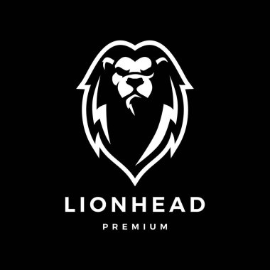 Aslan başı logo vektör illüstrasyonu