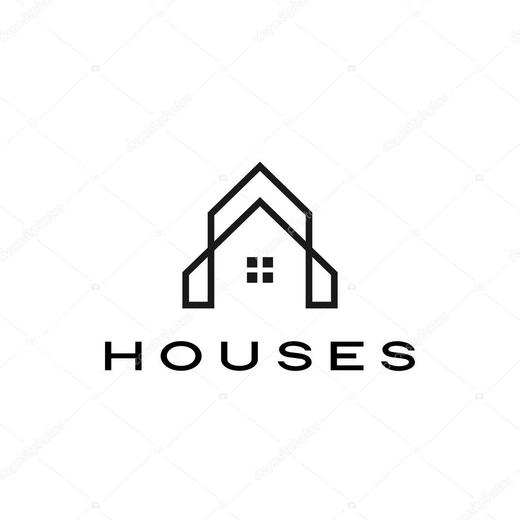 House home mortgage roof architect logo vector icon illustration