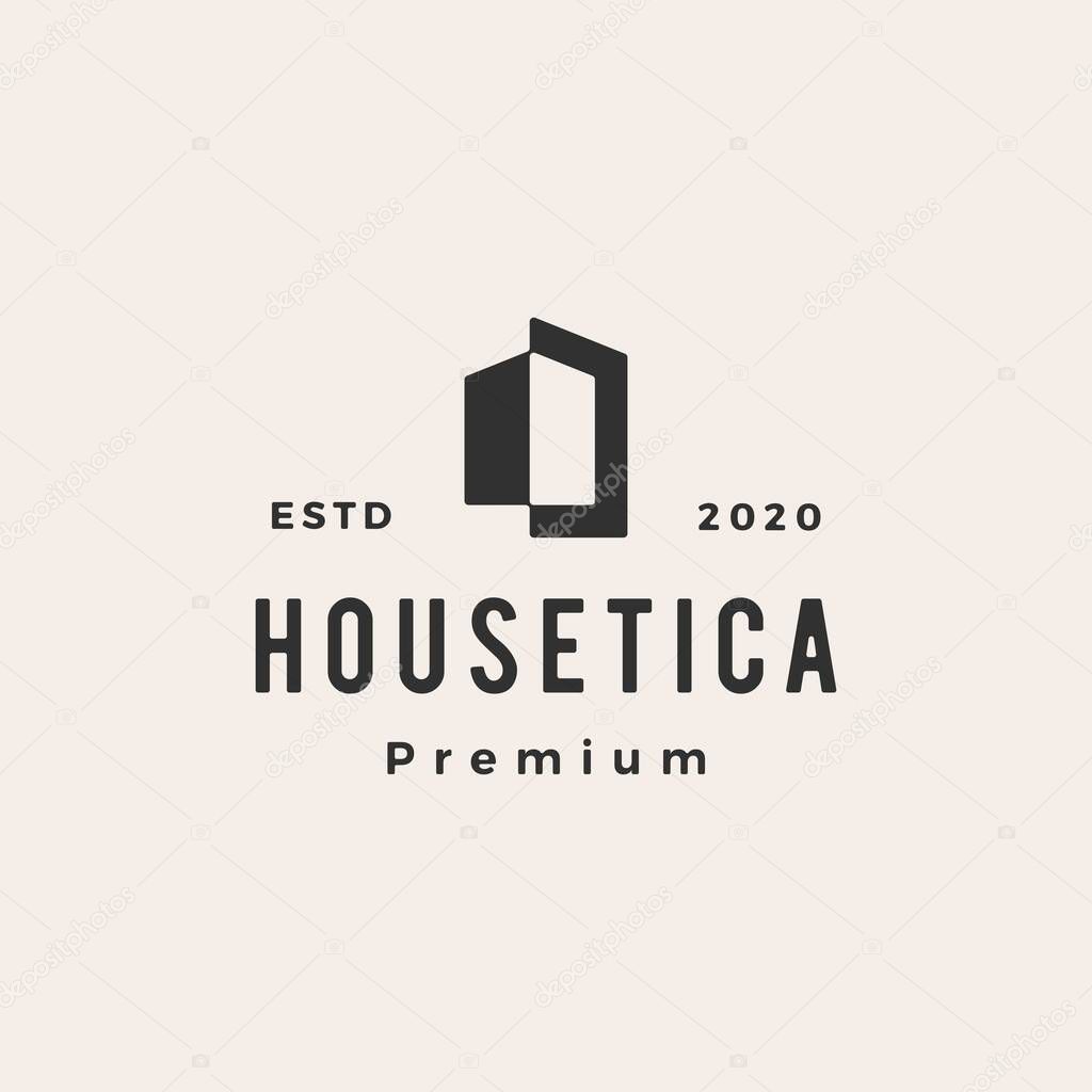 House home mortgage roof architect hipster vintage logo vector icon illustration