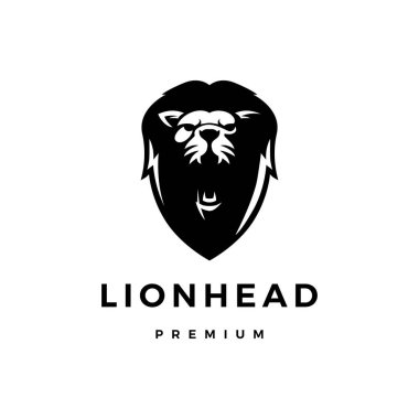 Aslan başı logo vektör illüstrasyonu