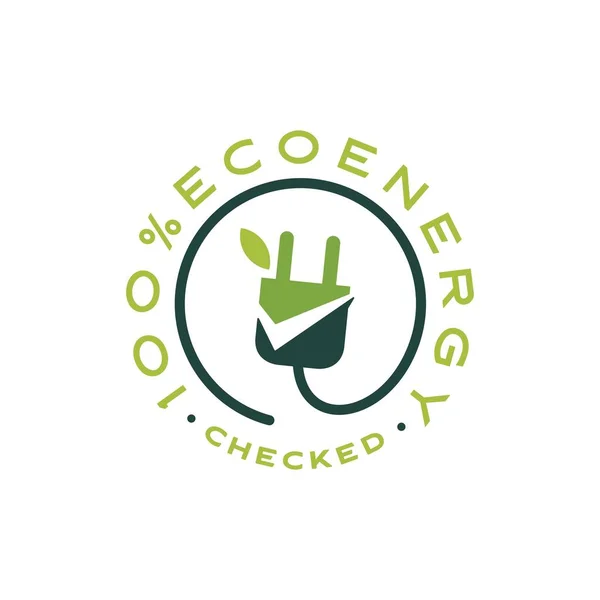 Coché Éco Énergie Vert Signe Amical Logo Vectoriel Icône Illustration — Image vectorielle