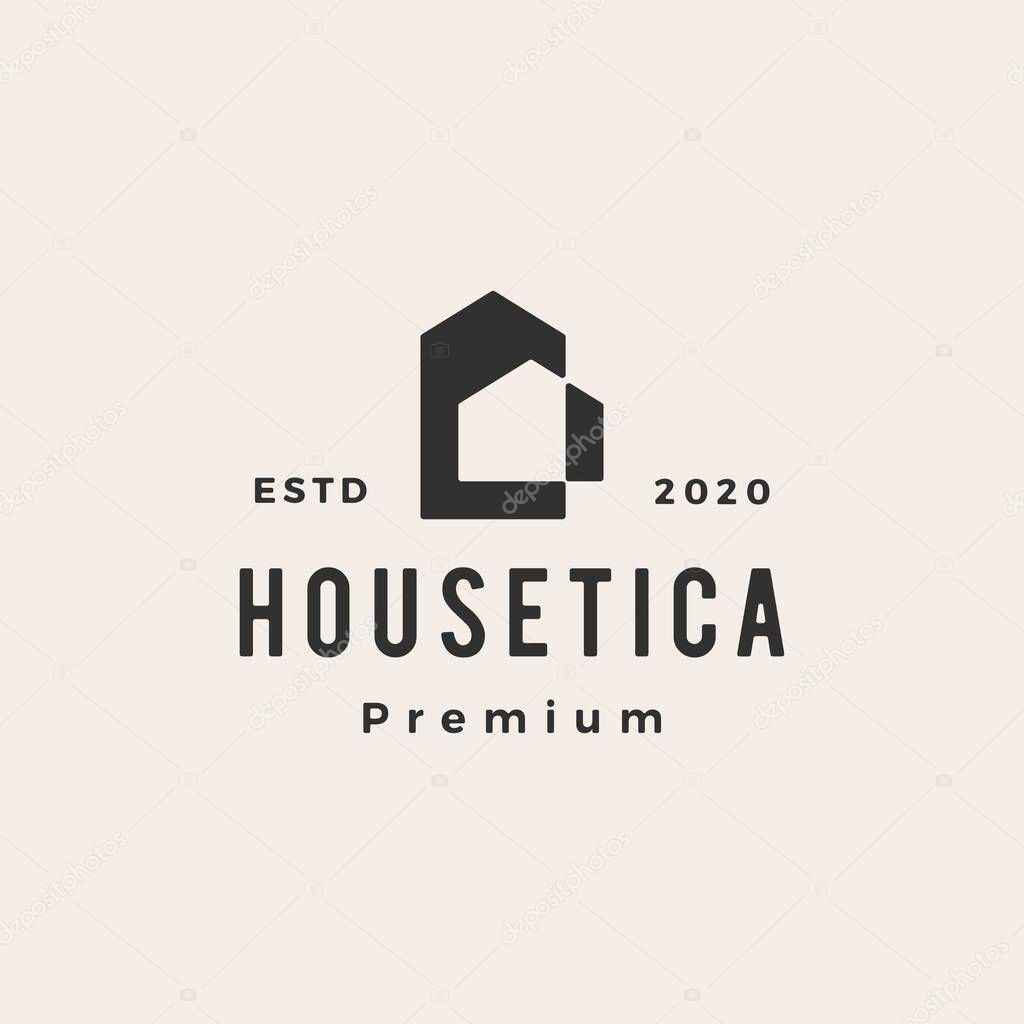 House home mortgage roof architect hipster vintage logo vector icon illustration