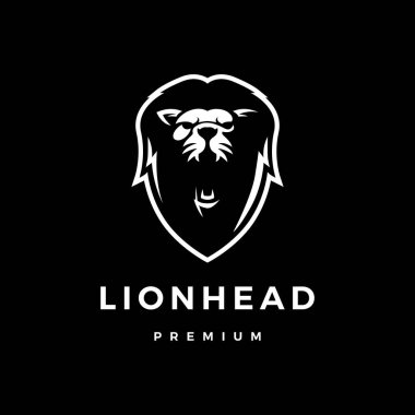 Aslan başı logo vektör illüstrasyonu