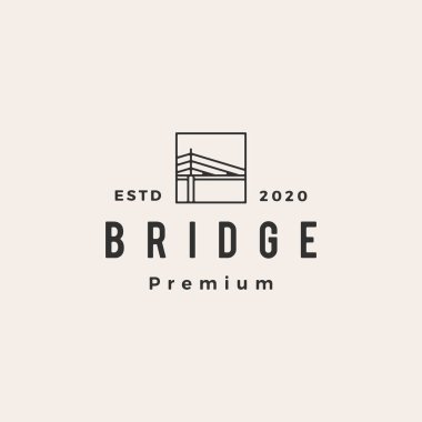Köprü hipster vintage logo vektör resimleme