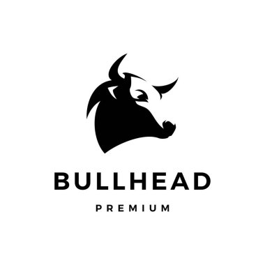 bull head logo vector icon illustration clipart