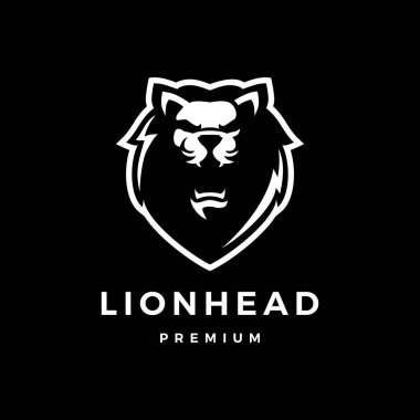 Aslan başı logo vektör illüstrasyonu