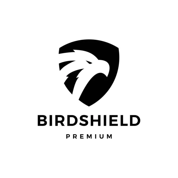 Pássaro Escudo Águia Falcão Logotipo Vetor Ícone Ilustração — Vetor de Stock