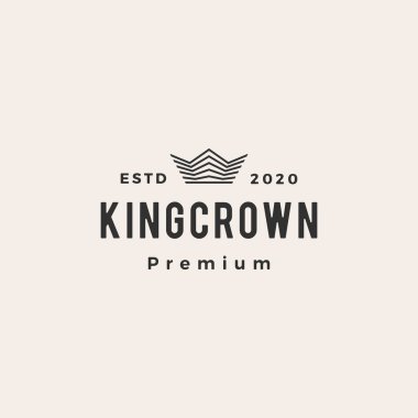 Crown hipster vintage logo vektör resimleme