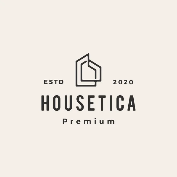 Huis Huis Hypotheek Dak Architect Hipster Vintage Logo Vector Pictogram — Stockvector
